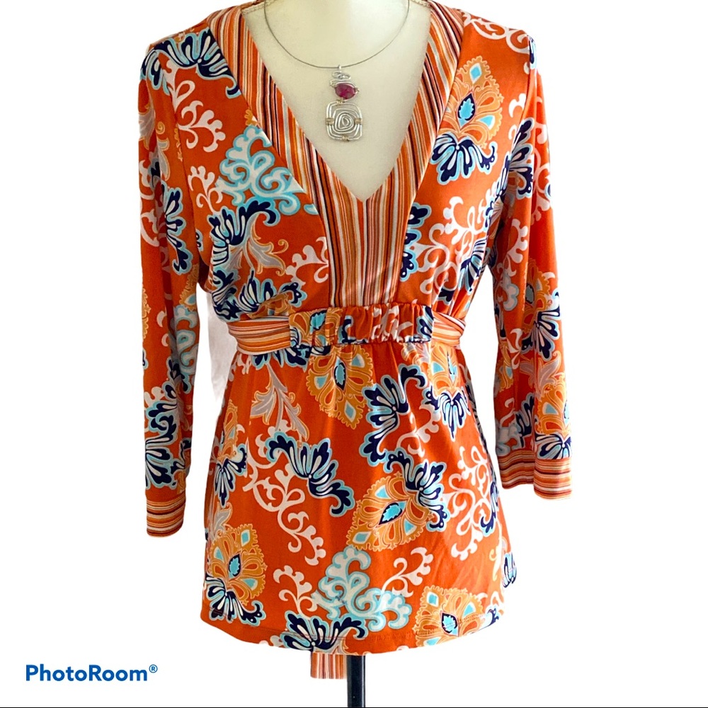 Emma James Large tie back blouse beautiful colors!